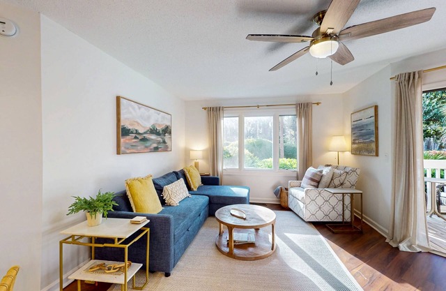 Ground-Floor Villa with Deck, Shared Pool, and Hot Tub - Near Golf and Beach