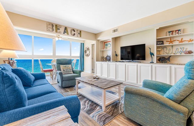 Sunny, Gulf-front beach condo with central AC & a pool