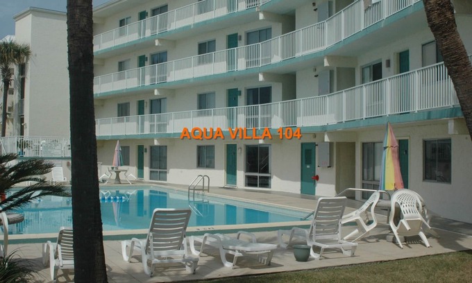 Fort Walton Beach Condo | Aqua Villa 104. First floor. Beach service for 2 chairs and umbrella included!