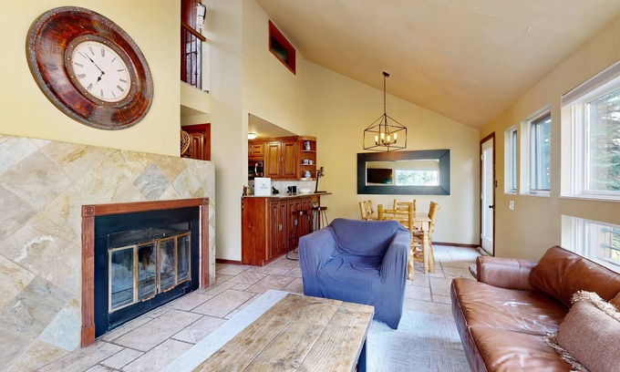 Vail Condo | Cozy condo with fireplace, pool & hot tub - steps to ski shuttle