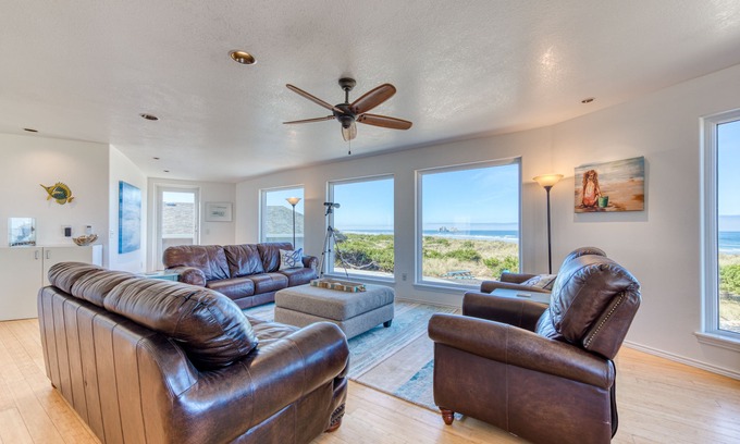 Rockaway Beach House | Oceanfront, dog-friendly beach house with game room & plenty of room
