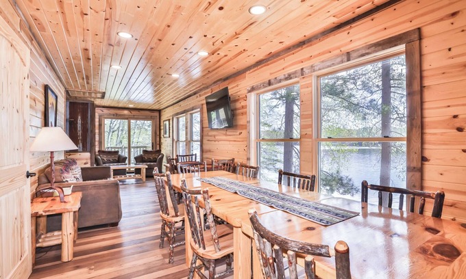 St Germain House | Remodeled lakeside cabin on Little Saint Germain with large deck, private dock,