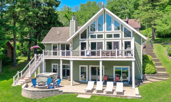 McHenry House | Ski to Shore Chalet | Lake Views, Private Dock!