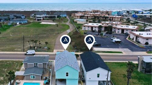 Shibui Sands House | Sleeps 24 2 Homes Walk to the Beach Private Pools Fire Pit Modern Design