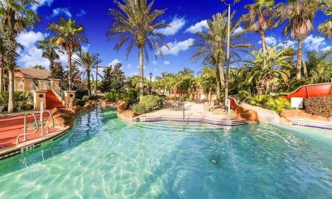 Regal Palms House | TROPICAL RESORT! Lazy River Water Slide +more! 4 BED/3 BATH